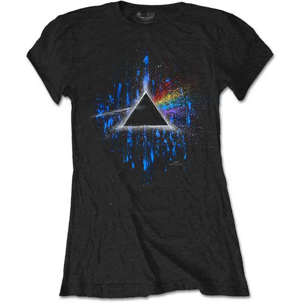 Pink Floyd Dark Side of the Moon Blue Splatter [T-Shirt] - Rock Band Apparel