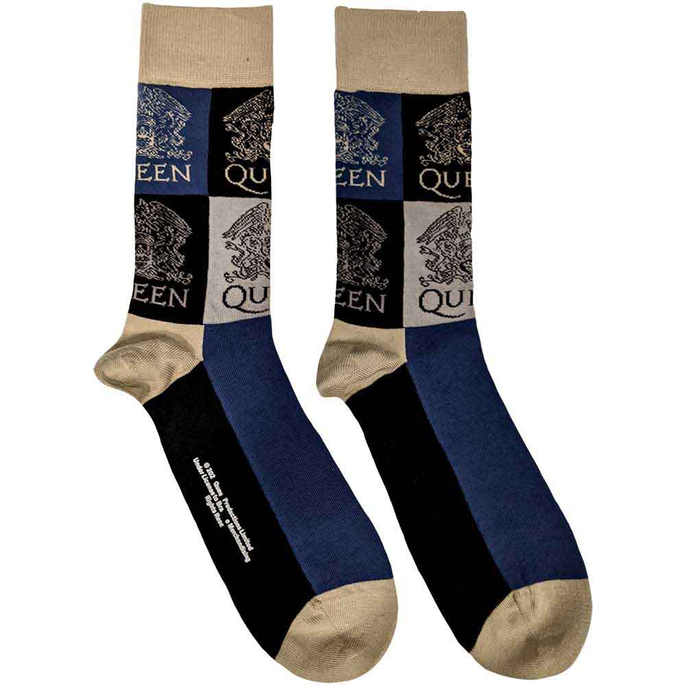 Queen Crest Blocks [Socks] - Rock Band Apparel