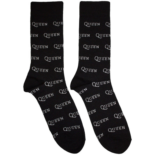 Queen Logo Repeat Mono [] Black