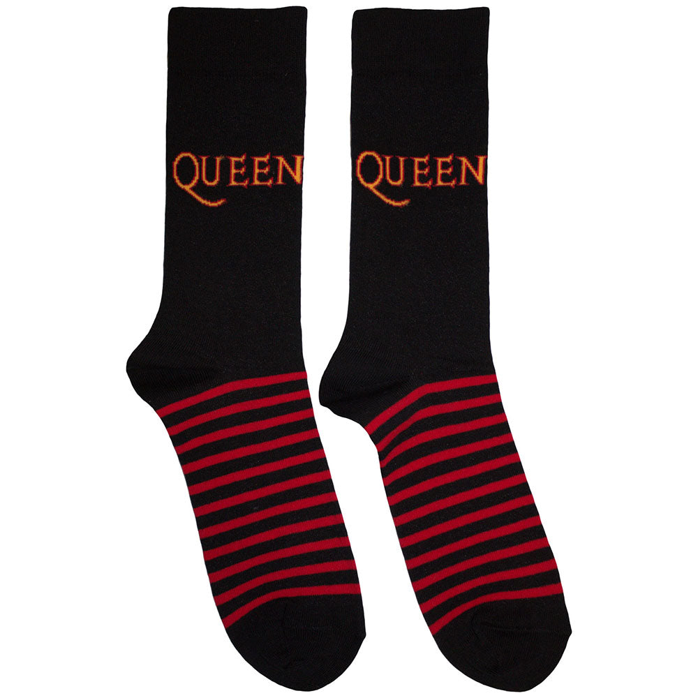 Queen Logo & Stripes [] Black