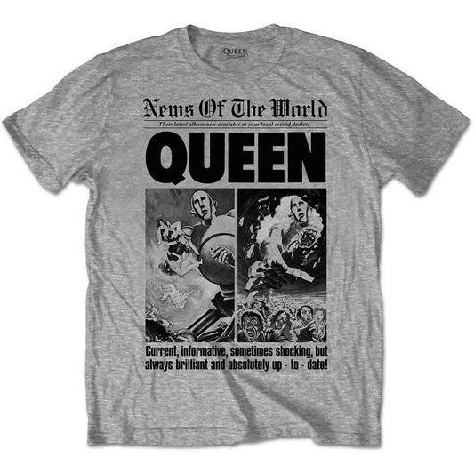 Queen News of the World 40th Front Page [T-Shirt] Grey