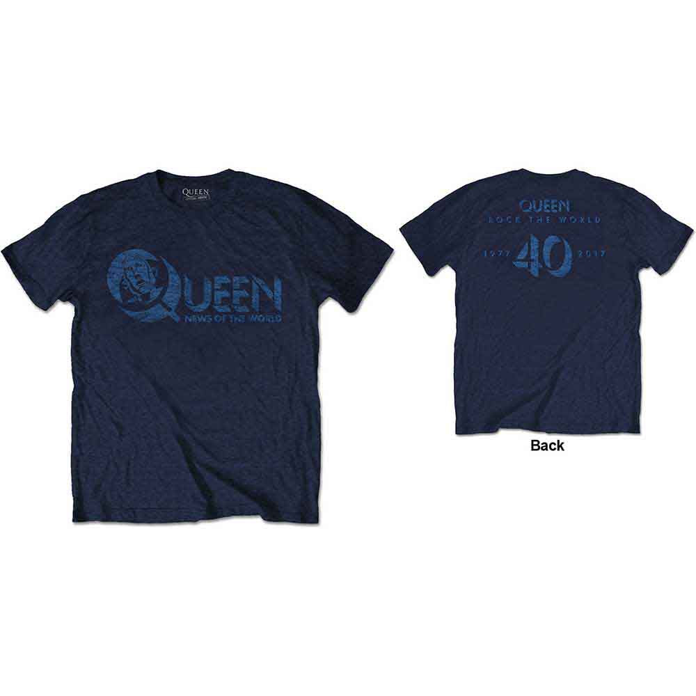 Queen News of the World 40th Vintage Logo [T-Shirt] - Rock Band Apparel