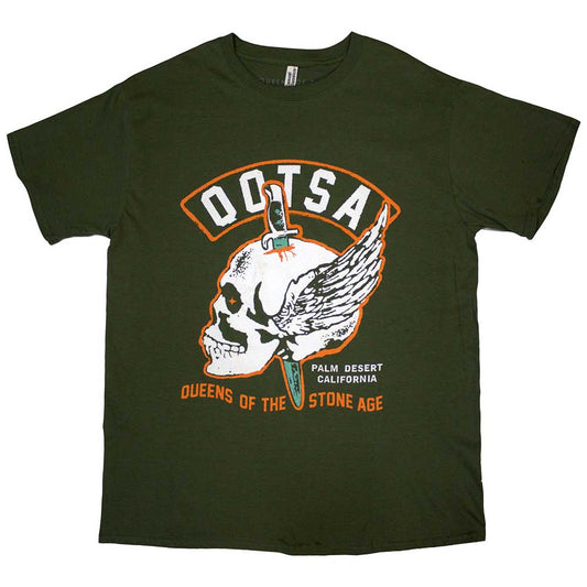 Queens Of The Stone Age Winged Skull [T-Shirt] Green