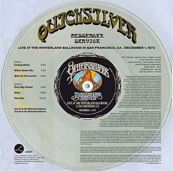 Quicksilver Messenger Service - Live At The Winterland Ballroom In San Francisco, CA - December 1, 1973 [Vinyl]