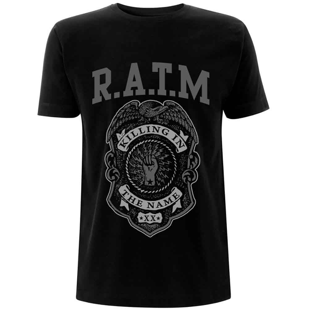 Rage Against The Machine Grey Police Badge [T-Shirt] Black