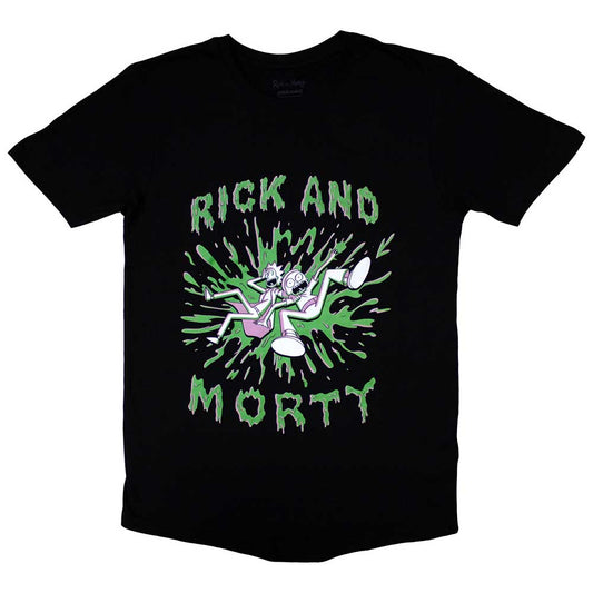 Rick & Morty Green Splat [T-Shirt] Black