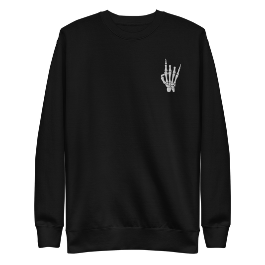 Rock On Skeleton Embroidered Sweatshirt