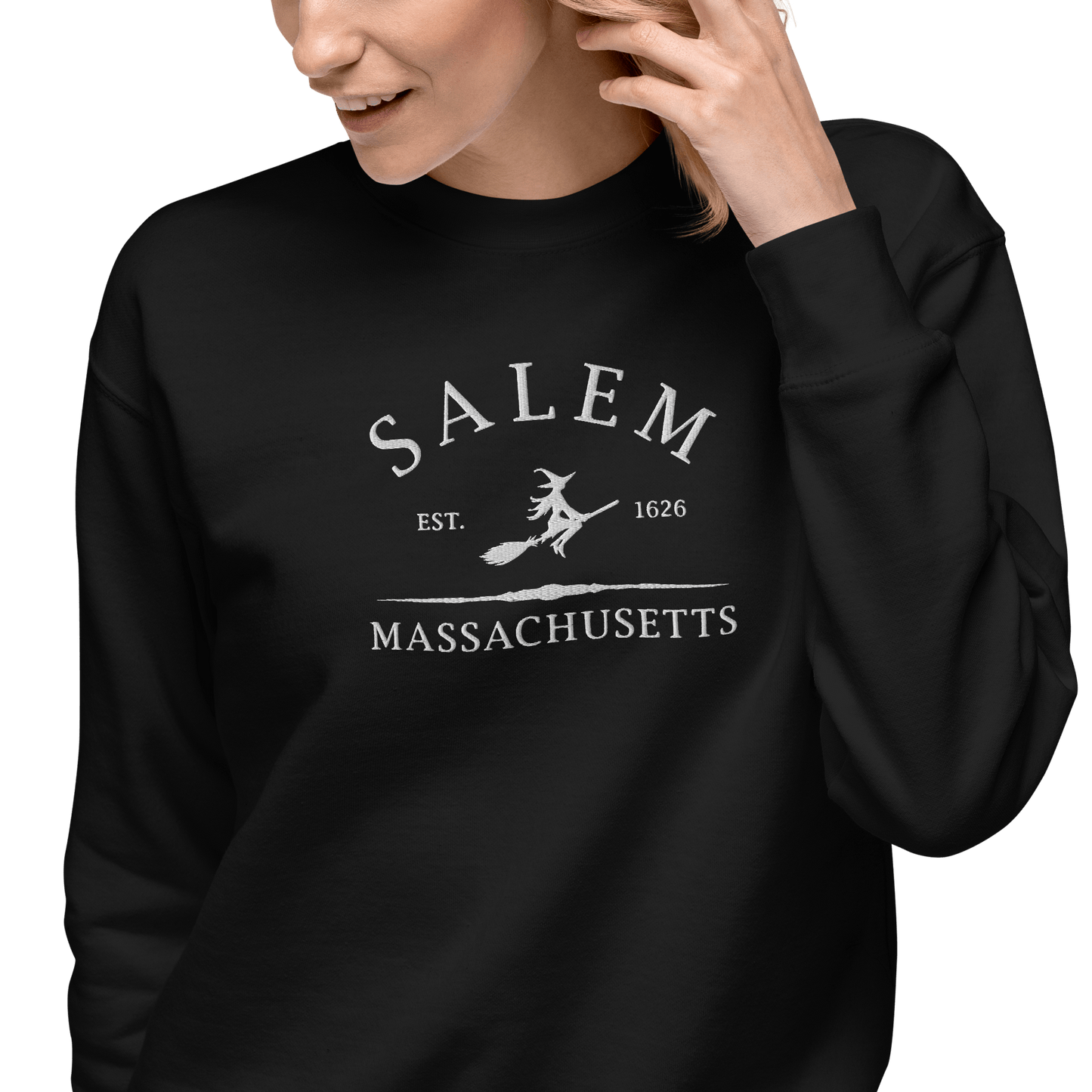 Salem Massachusetts Embroidered Sweatshirt