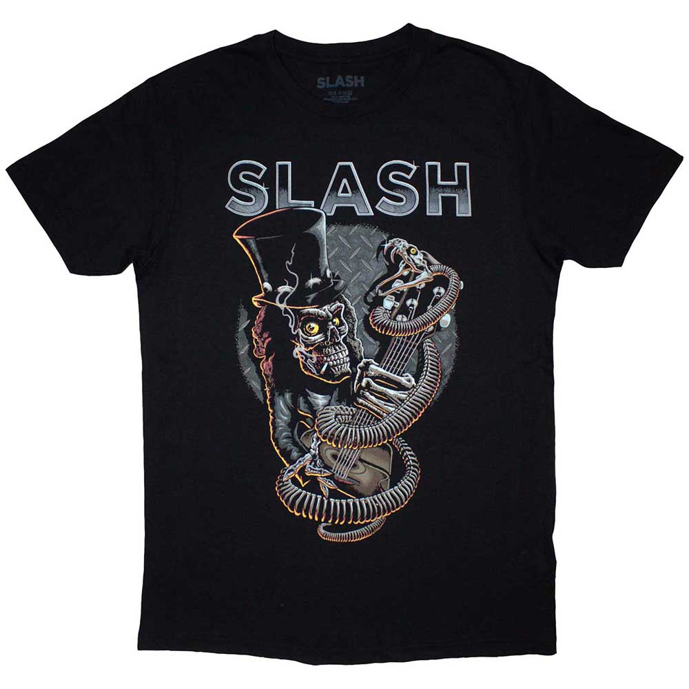 Slash Skull Guitar Snake [T-Shirt] Black