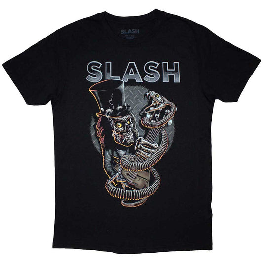 Slash Skull Guitar Snake [T-Shirt] Black
