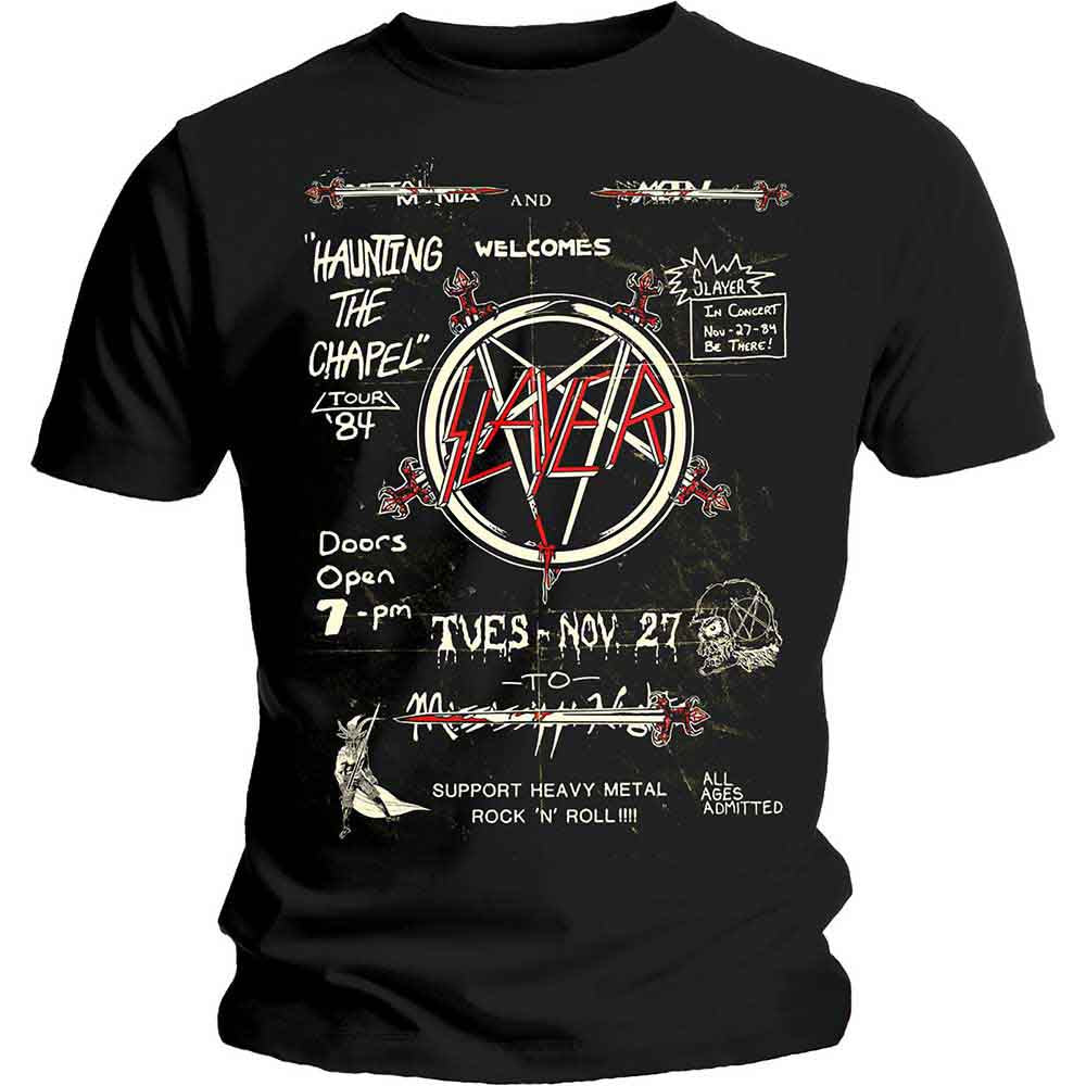 SLAYER Haunting 84 Flier [T-Shirt] - Rock Band Apparel