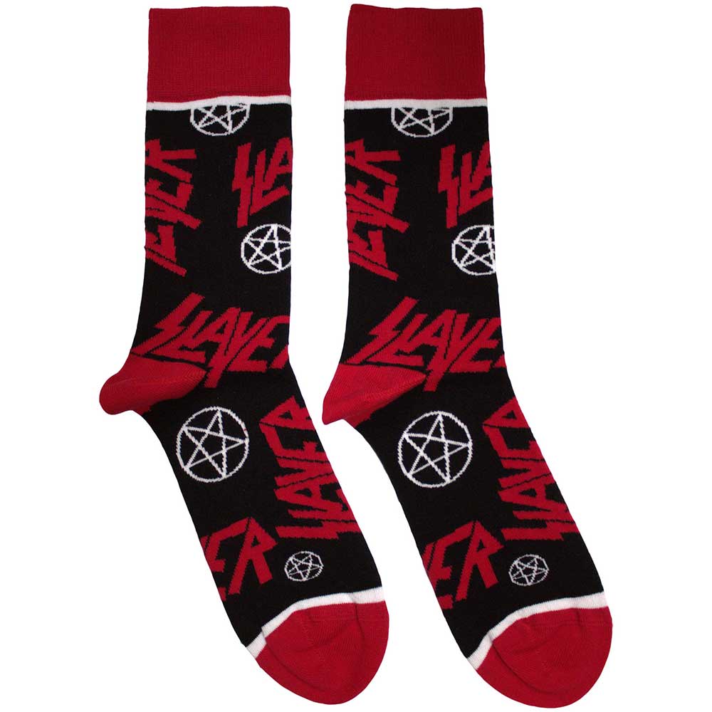 SLAYER Logos and Pentegrams [Socks] Black