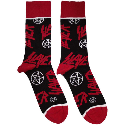 SLAYER Logos and Pentegrams [Socks] Black