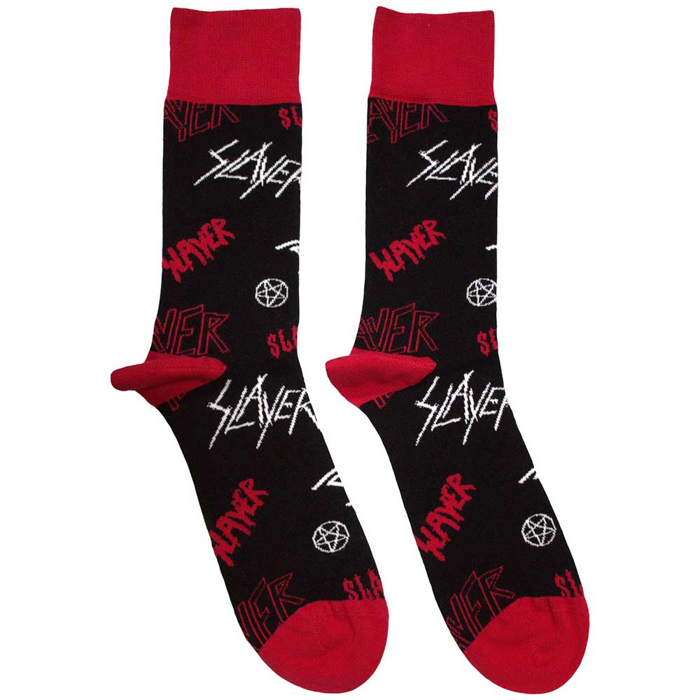 SLAYER Logos Pattern [Socks] Black