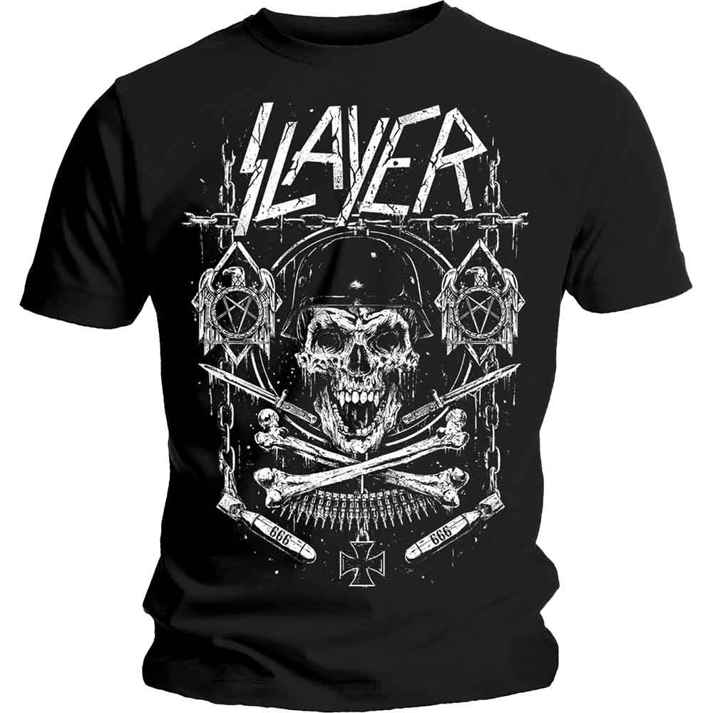 SLAYER Skull & Bones Revised [T-Shirt] - Rock Band Apparel