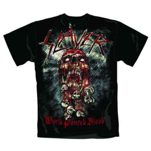 SLAYER World Painted Blood Skull [T-Shirt] - Rock Band Apparel