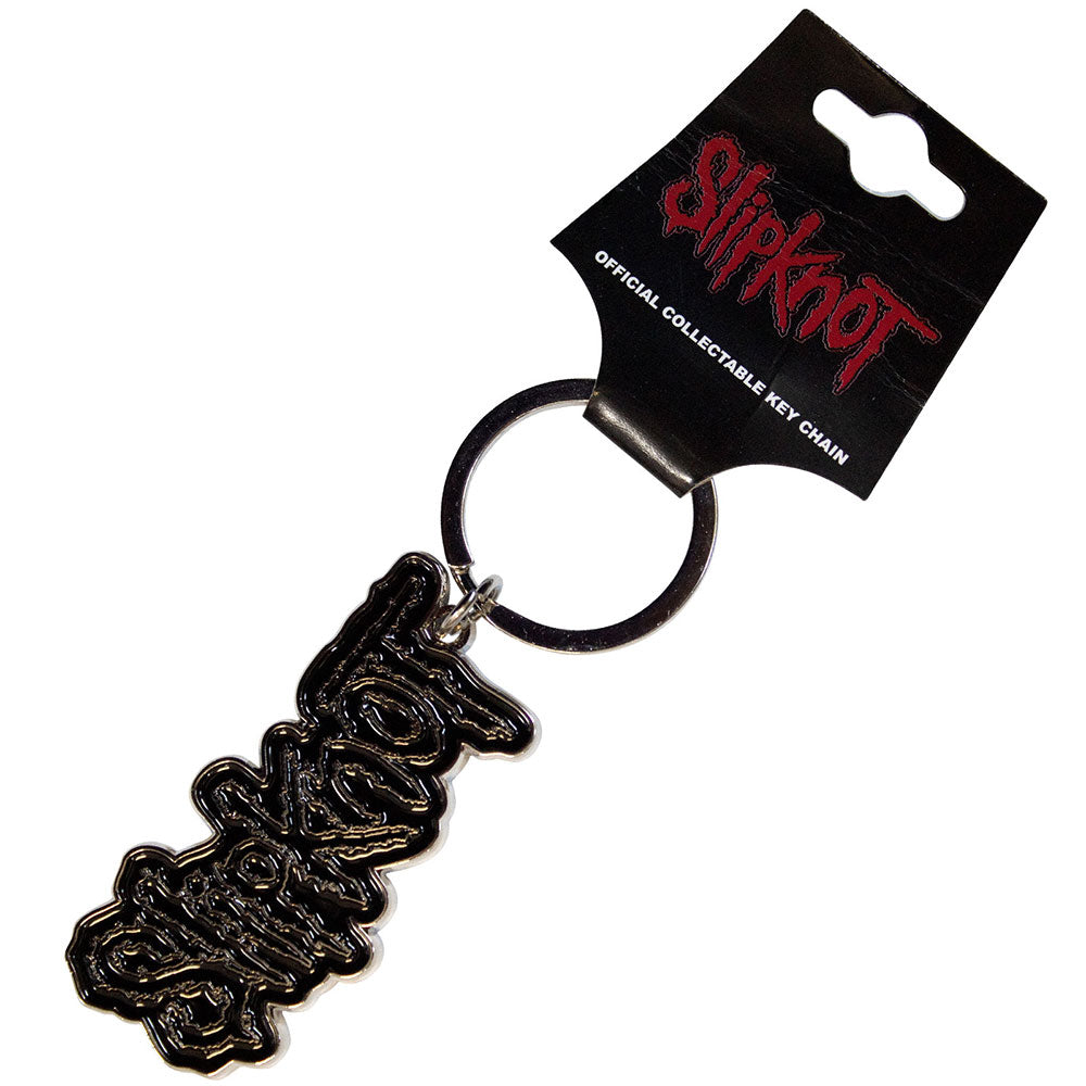 Slipknot Black Logo Black Border [Keychain] - Rock Band Apparel