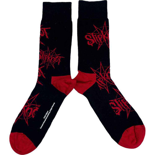 Slipknot Logo & Nonagram [Socks] - Rock Band Apparel