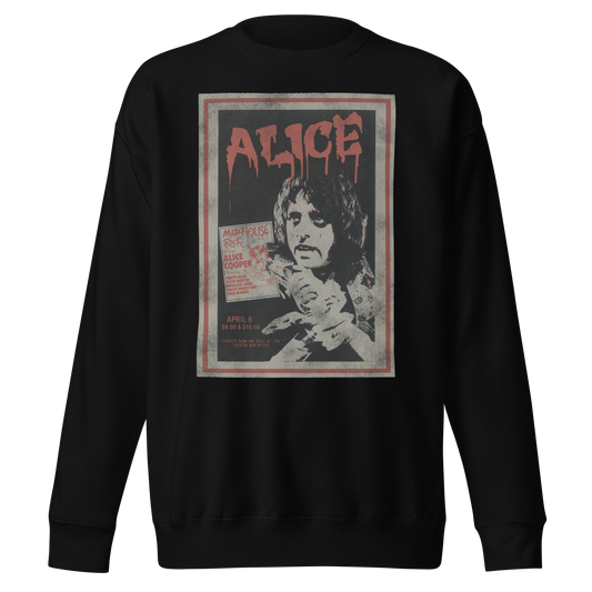 MERCHMOMENT Alice Cooper Madhouse Vintage Sweatshirt [Apparel] - Rock Band Apparel