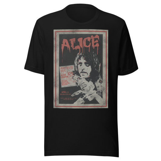 MERCHMOMENT Alice Cooper Madhouse Vintage T-Shirt [Apparel] - Rock Band Apparel