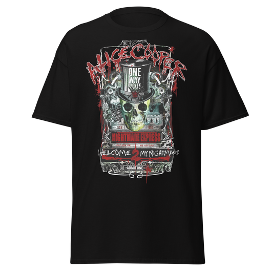 MERCHMOMENT Alice Cooper Nightmare Express Jumbo Print T-Shirt [Apparel] - Rock Band Apparel