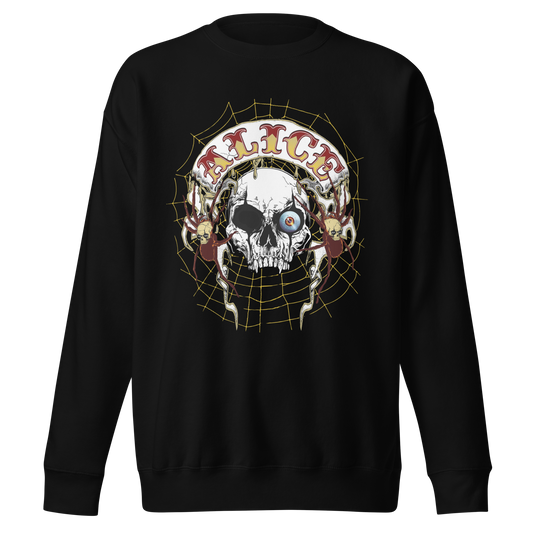 Stakes Alice Cooper One Eyed Skull Jumbo Print Sweatshirt [Apparel] Black