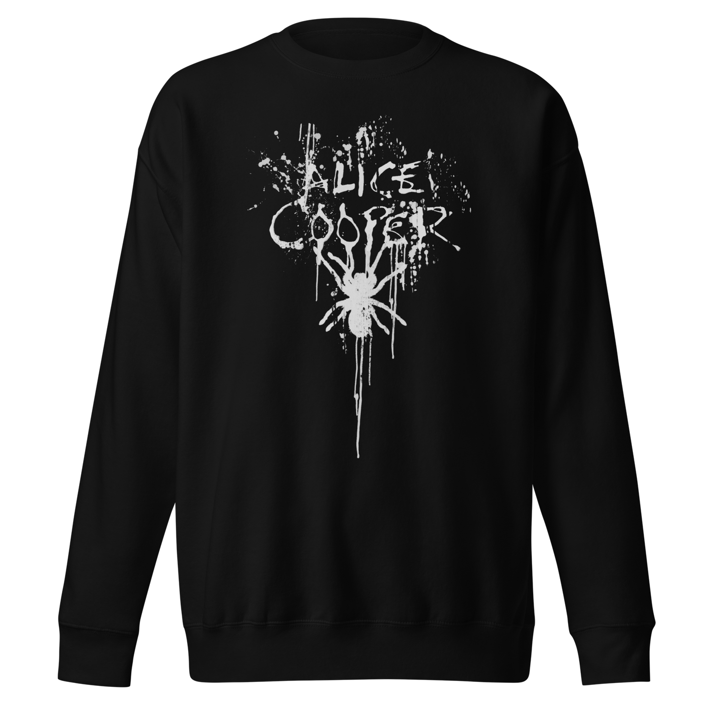 Stakes Alice Cooper Spider Drip Jumbo Print Sweatshirt [Apparel] Black