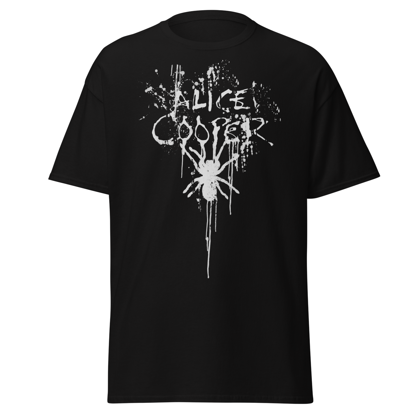 Stakes Alice Cooper Spider Drip Jumbo Print T-Shirt [Apparel] Black