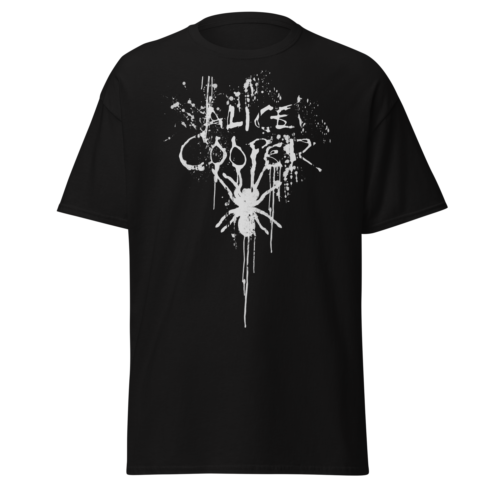 Stakes Alice Cooper Spider Drip Jumbo Print T-Shirt [Apparel] Black