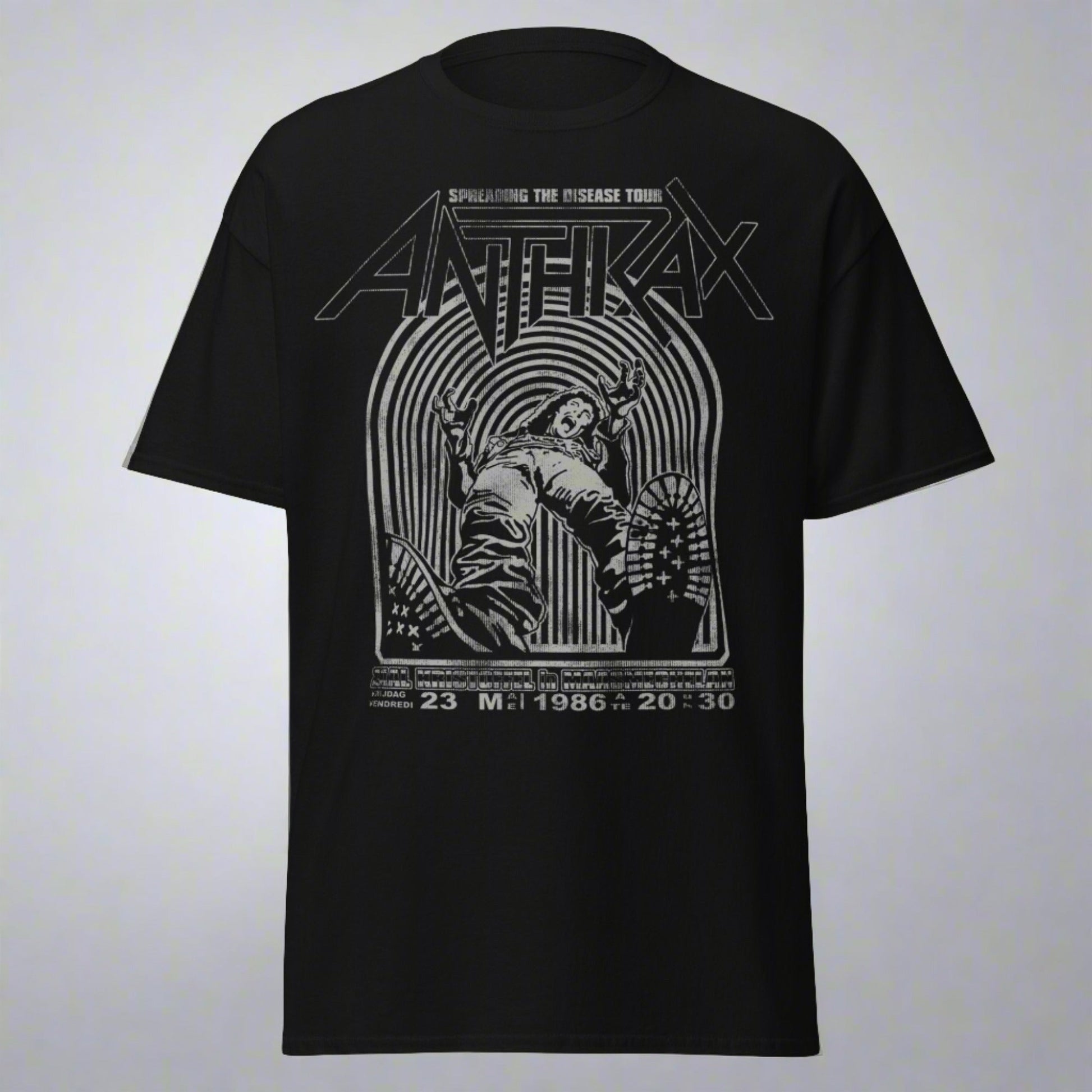Stakes Anthrax - 1986 Tour Jumbo Print T-Shirt [Apparel] Black
