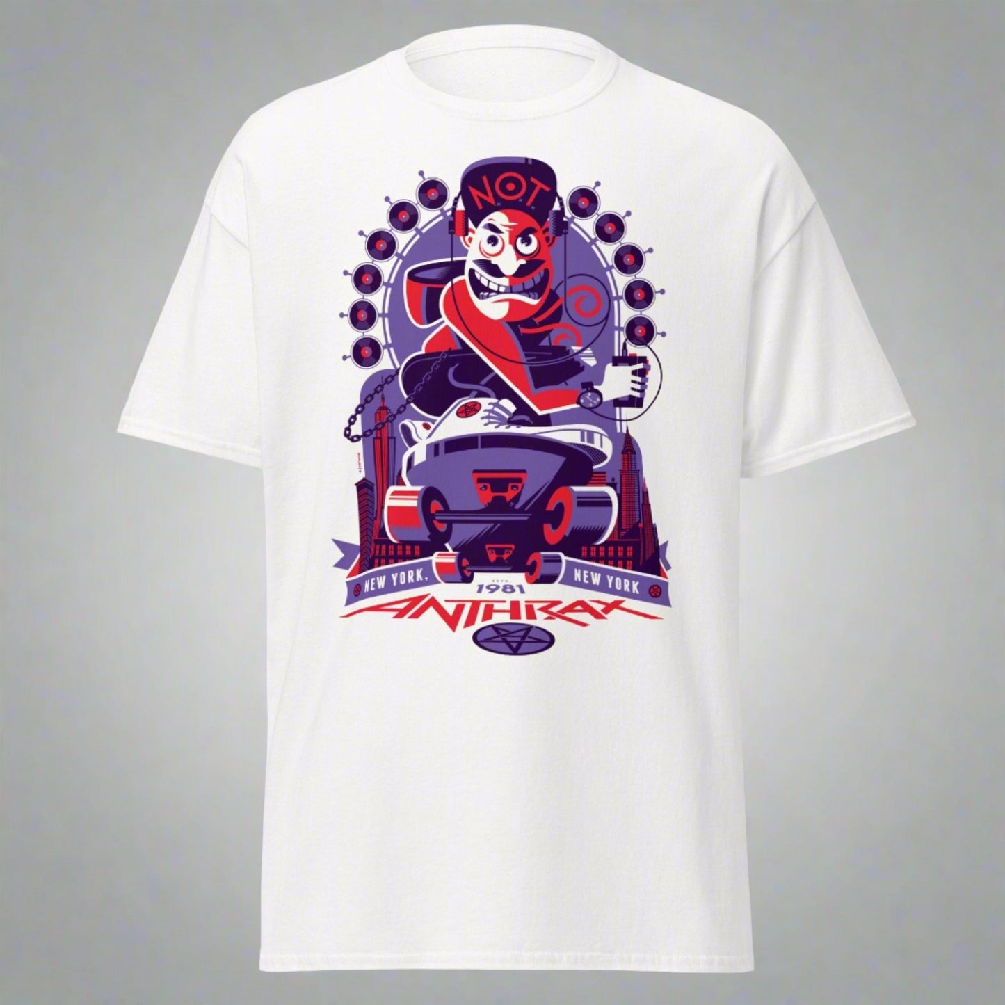 Stakes Anthrax - New York 81 Tour Jumbo Print T-Shirt [Apparel] White