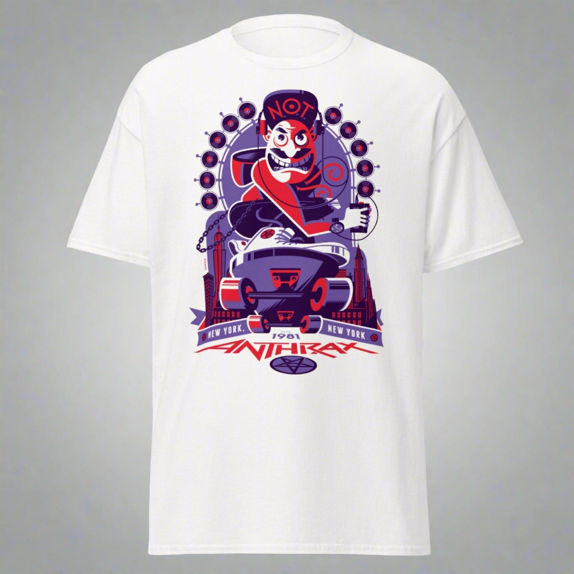 Stakes Anthrax - New York 81 Tour Jumbo Print T-Shirt [Apparel] White