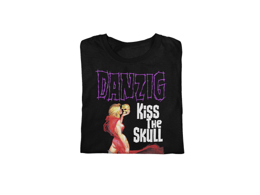 MERCHMOMENT Danzig - Kiss the Skull Jumbo Print T-Shirt [Apparel] - Rock Band Apparel