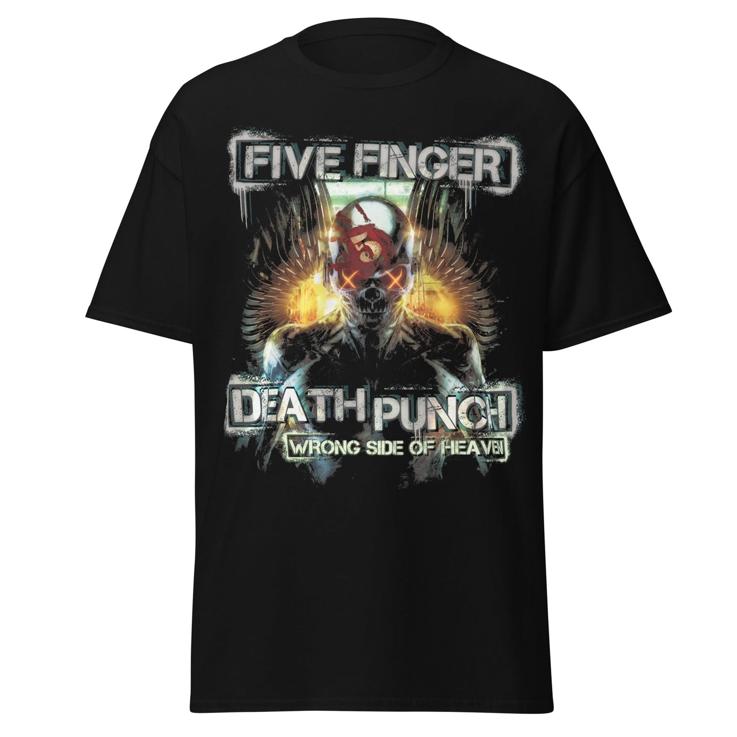 MERCHMOMENT Five Finger Death Punch - Bot Heaven Jumbo Print T-Shirt [Apparel] - Rock Band Apparel