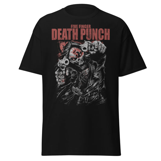 MERCHMOMENT Five Finger Death Punch - Both Barrels Jumbo Print T-Shirt [Apparel] - Rock Band Apparel