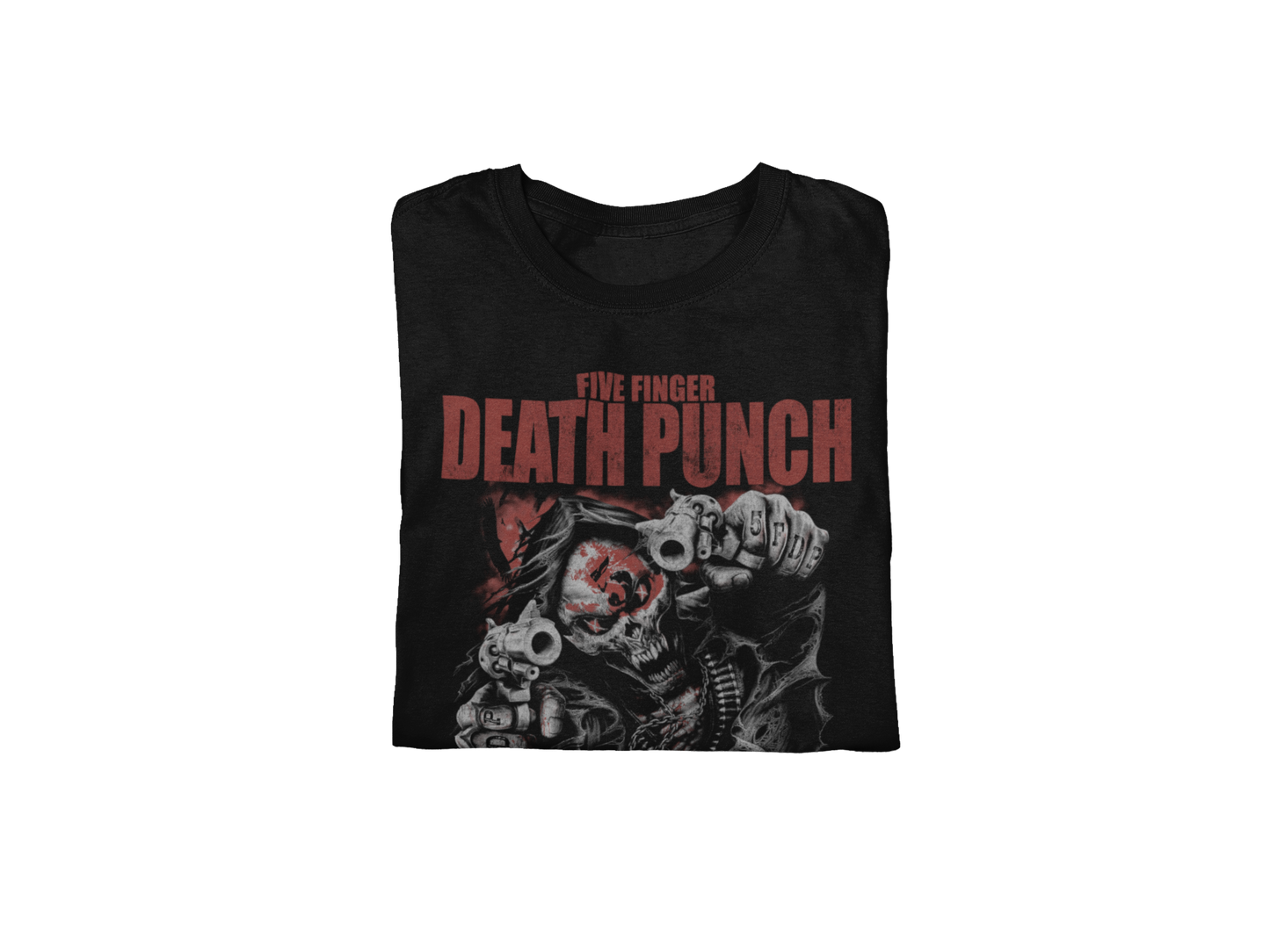 MERCHMOMENT Five Finger Death Punch - Both Barrels Jumbo Print T-Shirt [Apparel] - Rock Band Apparel
