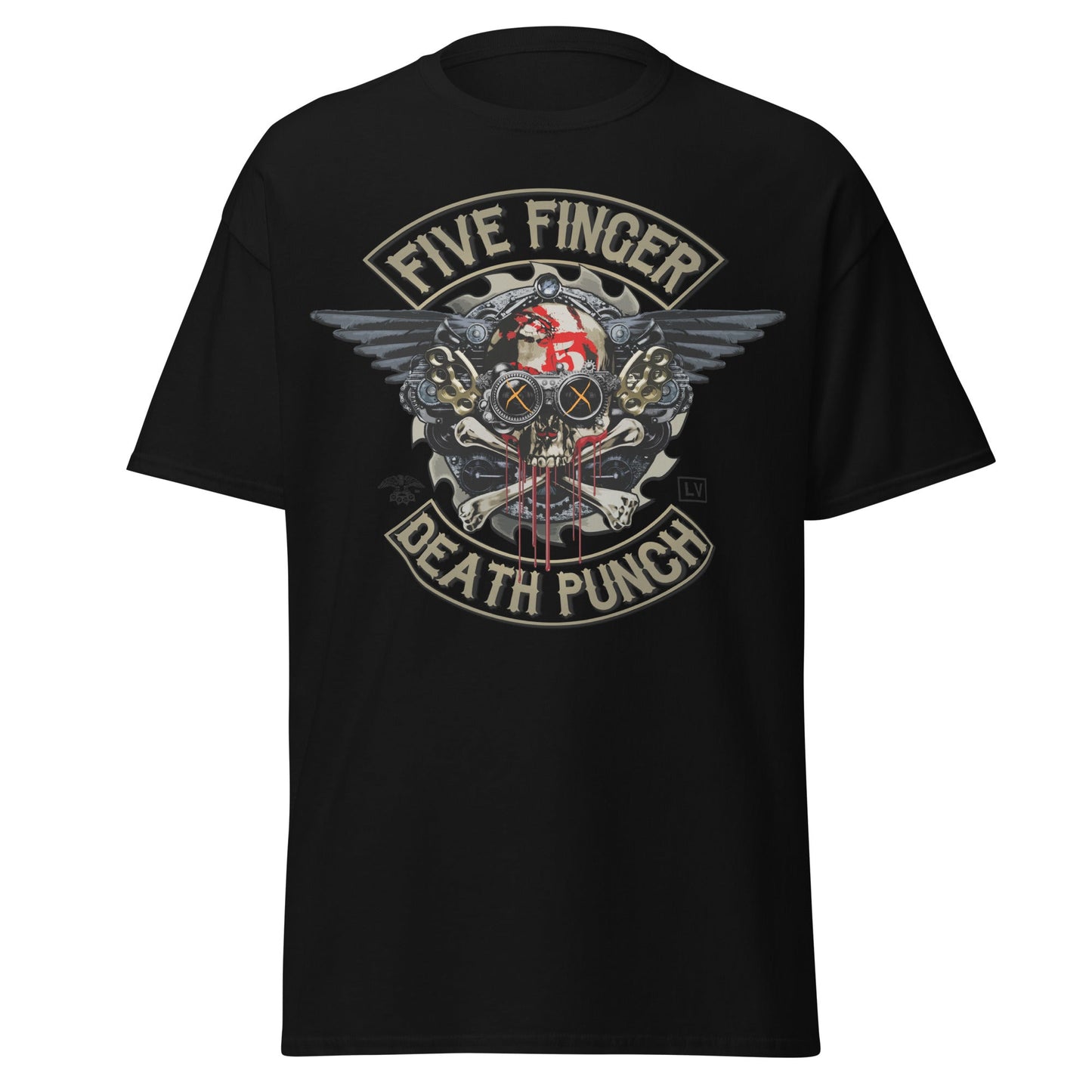 Stakes Five Finger Death Punch - Crossbones Jumbo Print T-Shirt [Apparel] Black