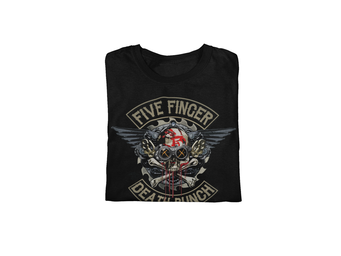 Stakes Five Finger Death Punch - Crossbones Jumbo Print T-Shirt [Apparel] Black