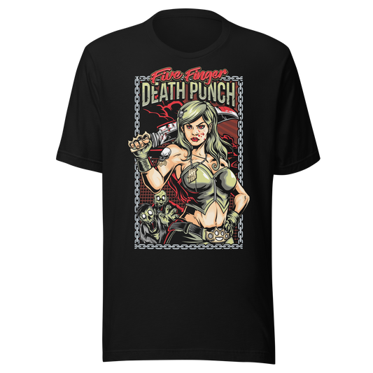 MERCHMOMENT Five Finger Death Punch Machete T-Shirt [Apparel] - Rock Band Apparel