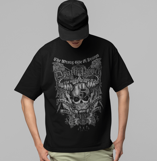 MERCHMOMENT Five Finger Death Punch - Righteous Side of Evil Jumbo Print T-Shirt [Apparel] - Rock Band Apparel