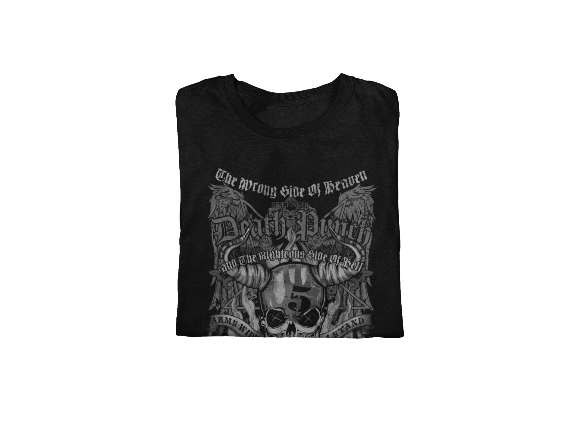 MERCHMOMENT Five Finger Death Punch - Righteous Side of Evil Jumbo Print T-Shirt [Apparel] - Rock Band Apparel