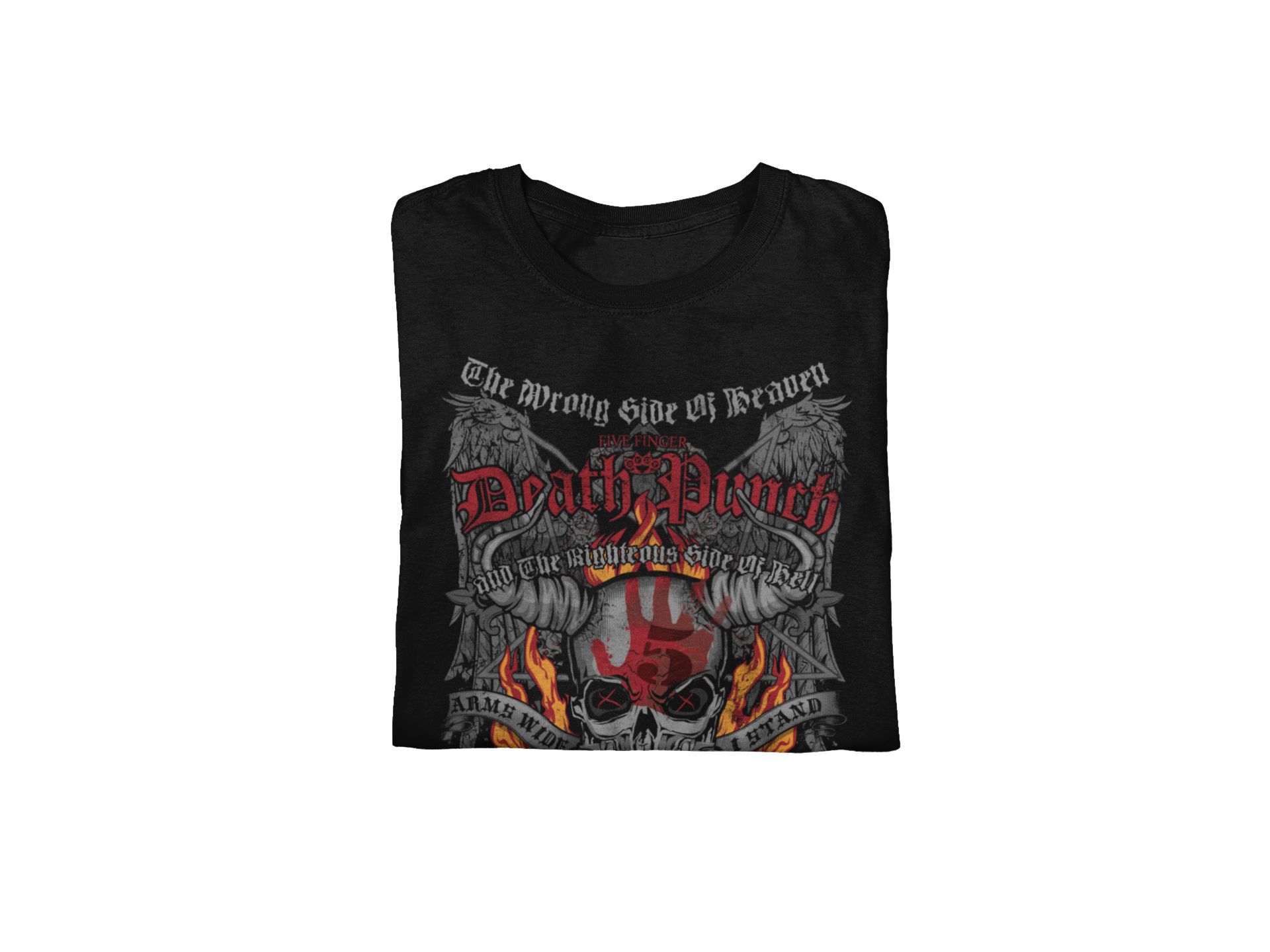Stakes Five Finger Death Punch - Wrong or Righteous Jumbo Print T-Shirt [Apparel] Black
