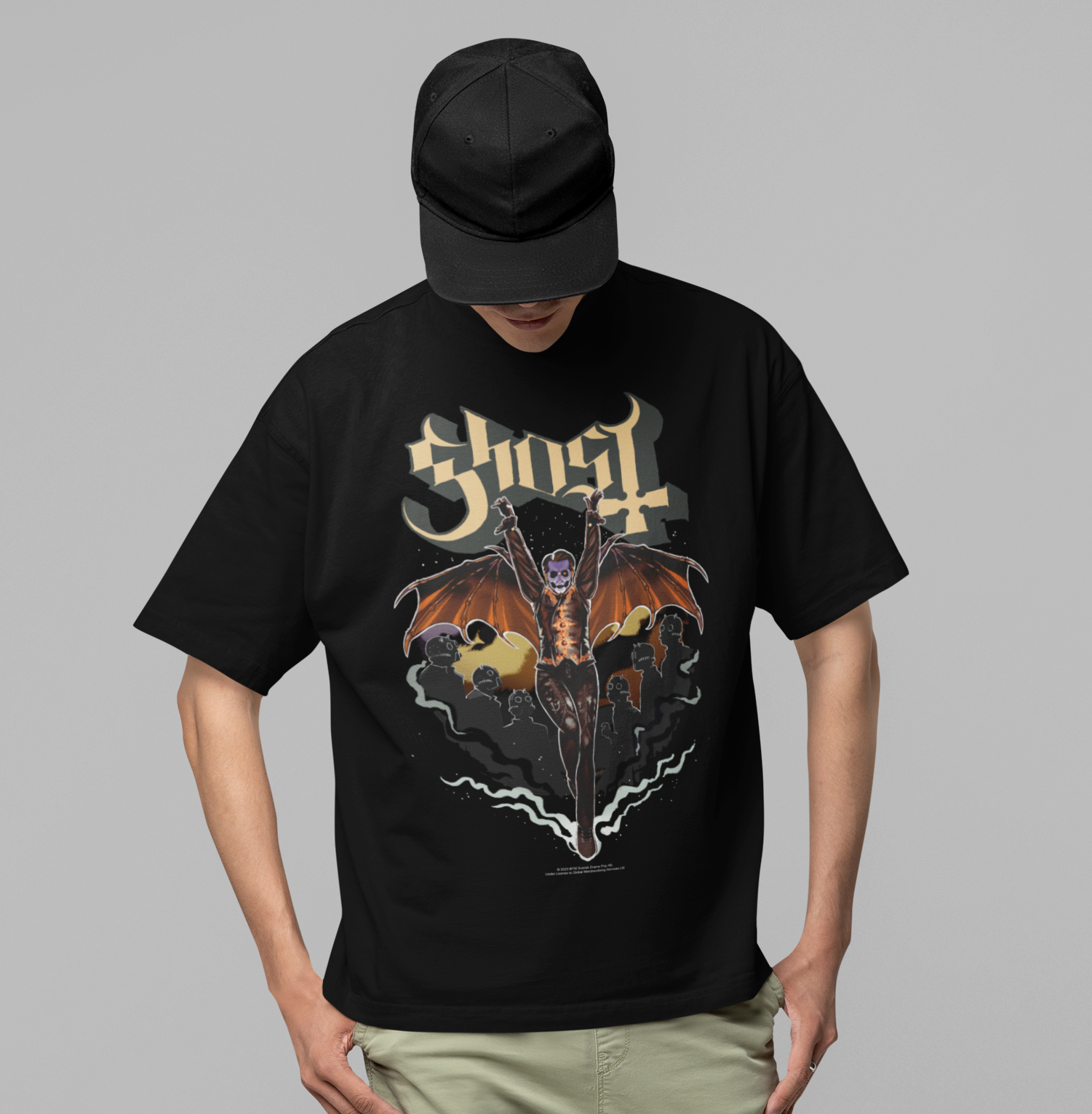 Stakes Ghost - Fly Over Jumbo Print T-Shirt [Apparel] Black