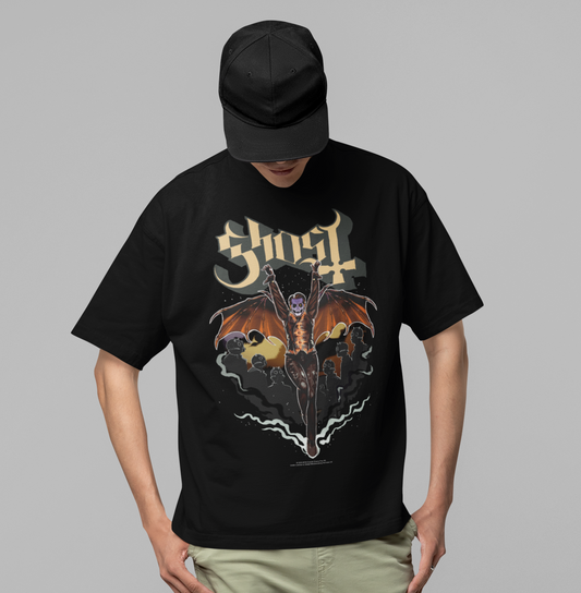 MERCHMOMENT Ghost - Fly Over Jumbo Print T-Shirt [Apparel] - Rock Band Apparel