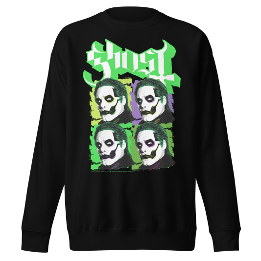 MERCHMOMENT Ghost Green Jokers Jumbo Print Sweatshirt [Apparel] - Rock Band Apparel