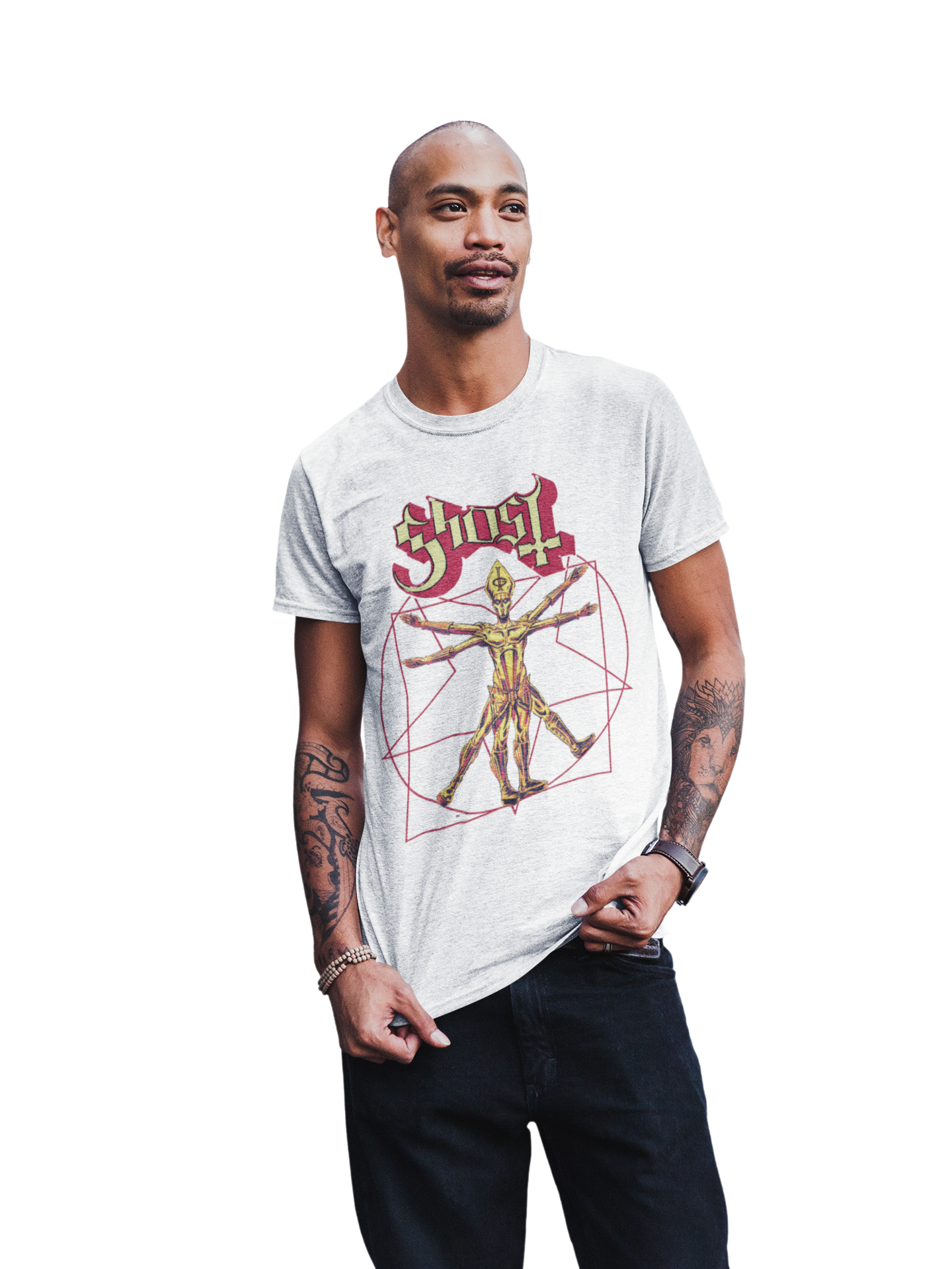 Stakes Ghost - In the Machine Jumbo Print T-Shirt [Apparel] Black