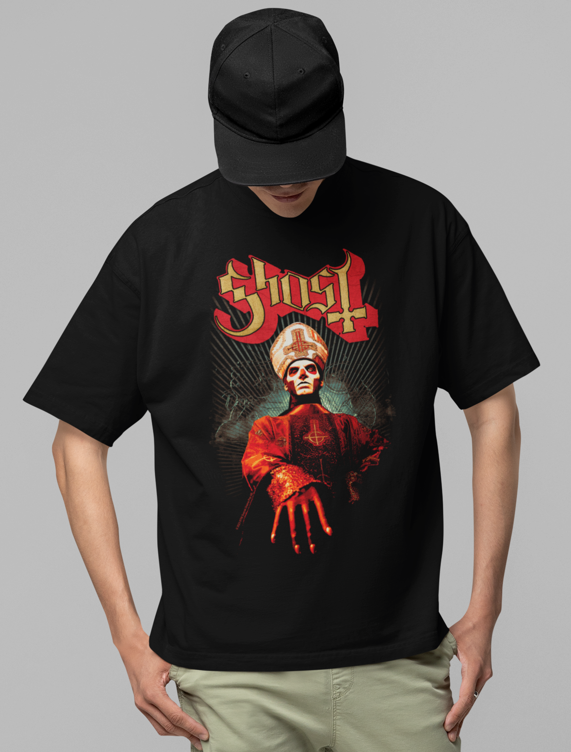 MERCHMOMENT Ghost - Kiss the Ring Jumbo Print T-Shirt [Apparel] - Rock Band Apparel