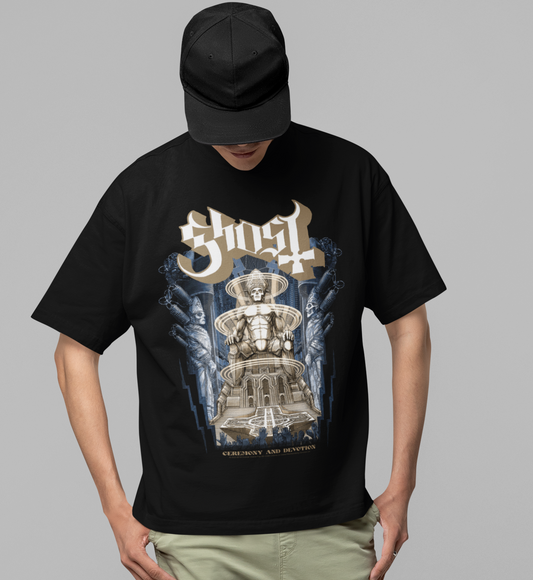 Stakes Ghost - Monument Jumbo Print T-Shirt [Apparel] Black