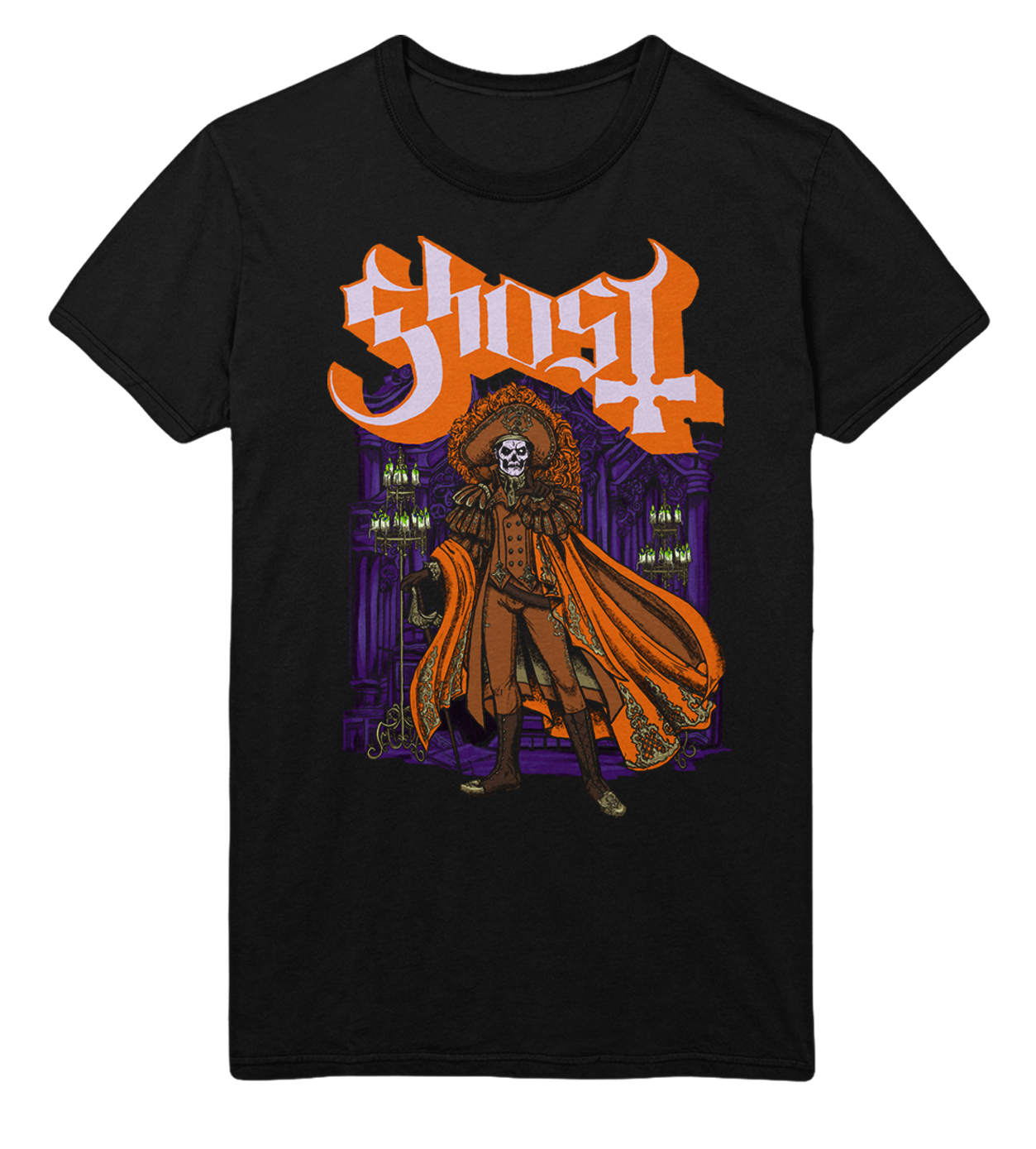 Stakes Ghost Orange Cape Jumbo Print T-Shirt [Apparel] Black
