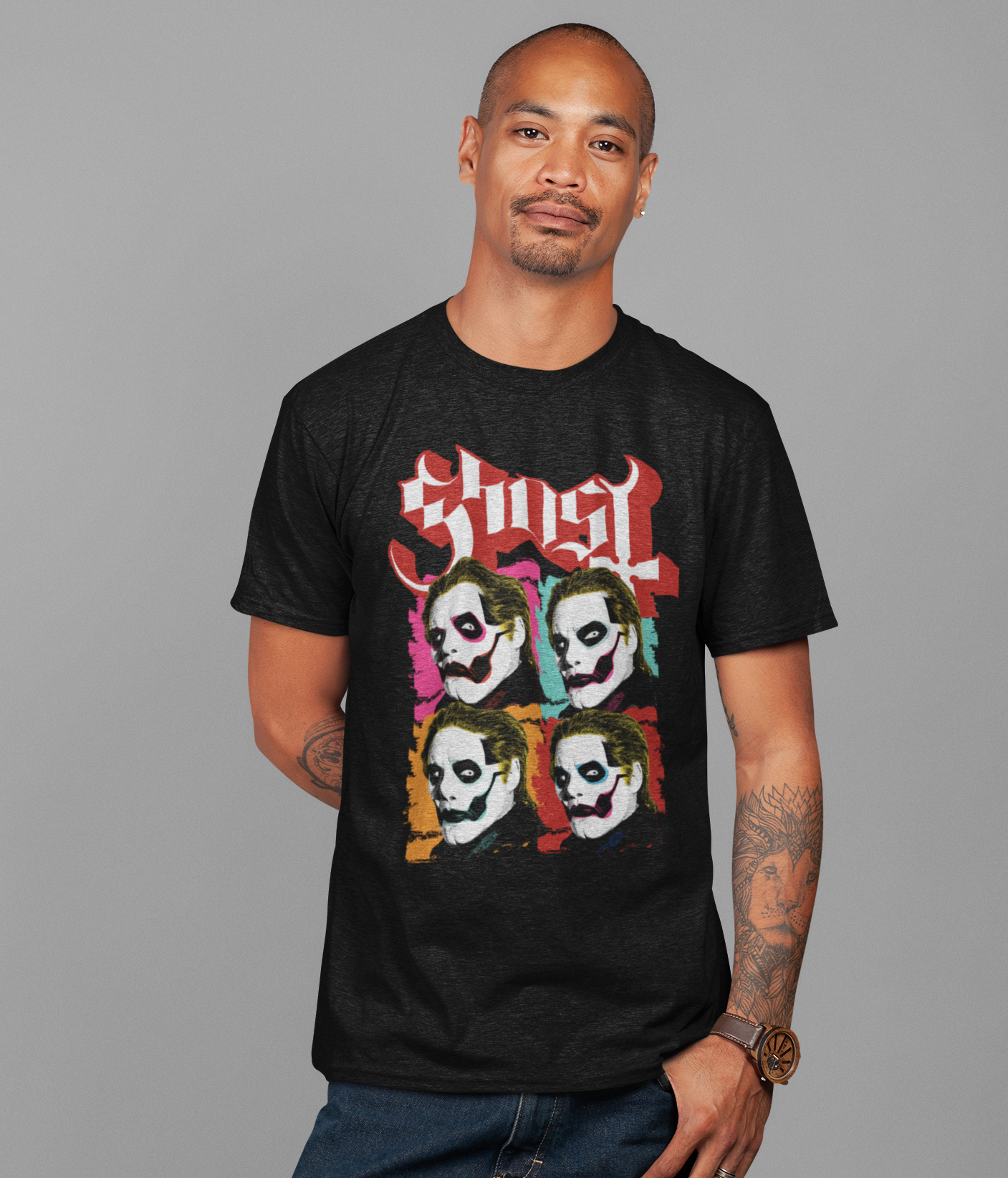 Stakes Ghost Quattro Jumbo Print T-shirt [Apparel] Black